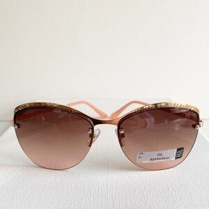 NWT pink and rose gold semi rimless sunglasses